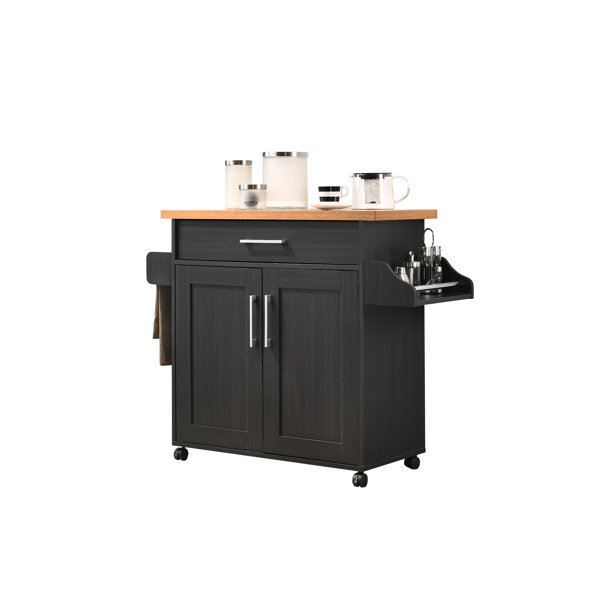 Charlton Home® Crisfield Wood Kitchen Cart & Reviews Wayfair